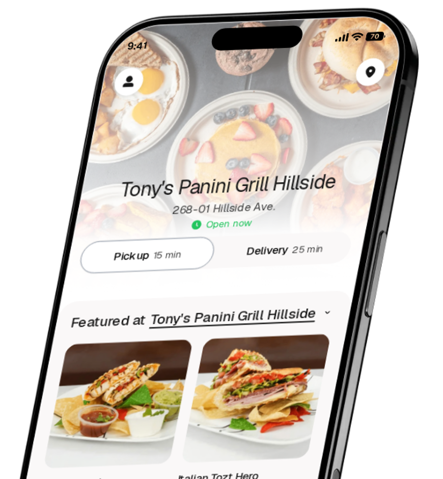 Tony's Panini Grill Hillside app preview